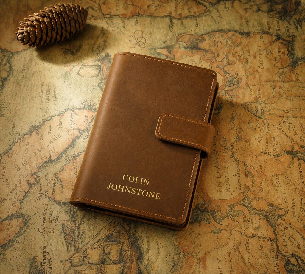 Perrsonalised Genuine Leather Single Passport Holder with Name