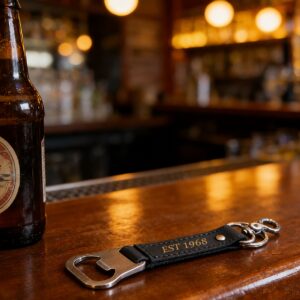 Personalised Leather Bottle Opener Keyring Australia