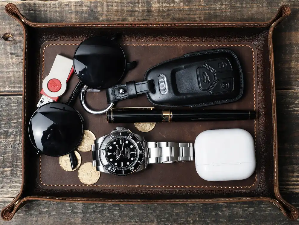 personalised custom leather valet tray