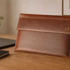 Personalised Leather Laptop Sleeve for MacBook Pro