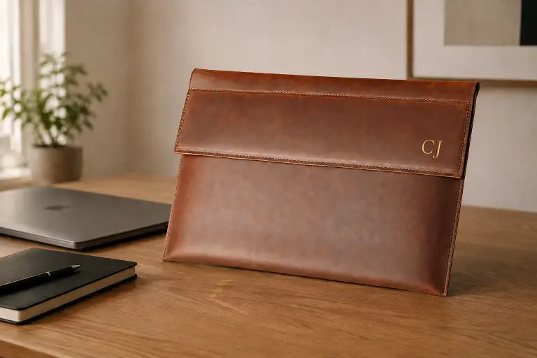 Personalised Leather Laptop Sleeve for MacBook Pro