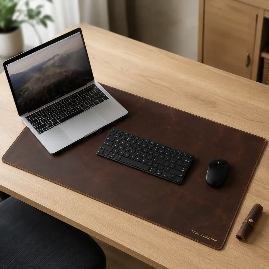 Personalised Leather Desk Mat